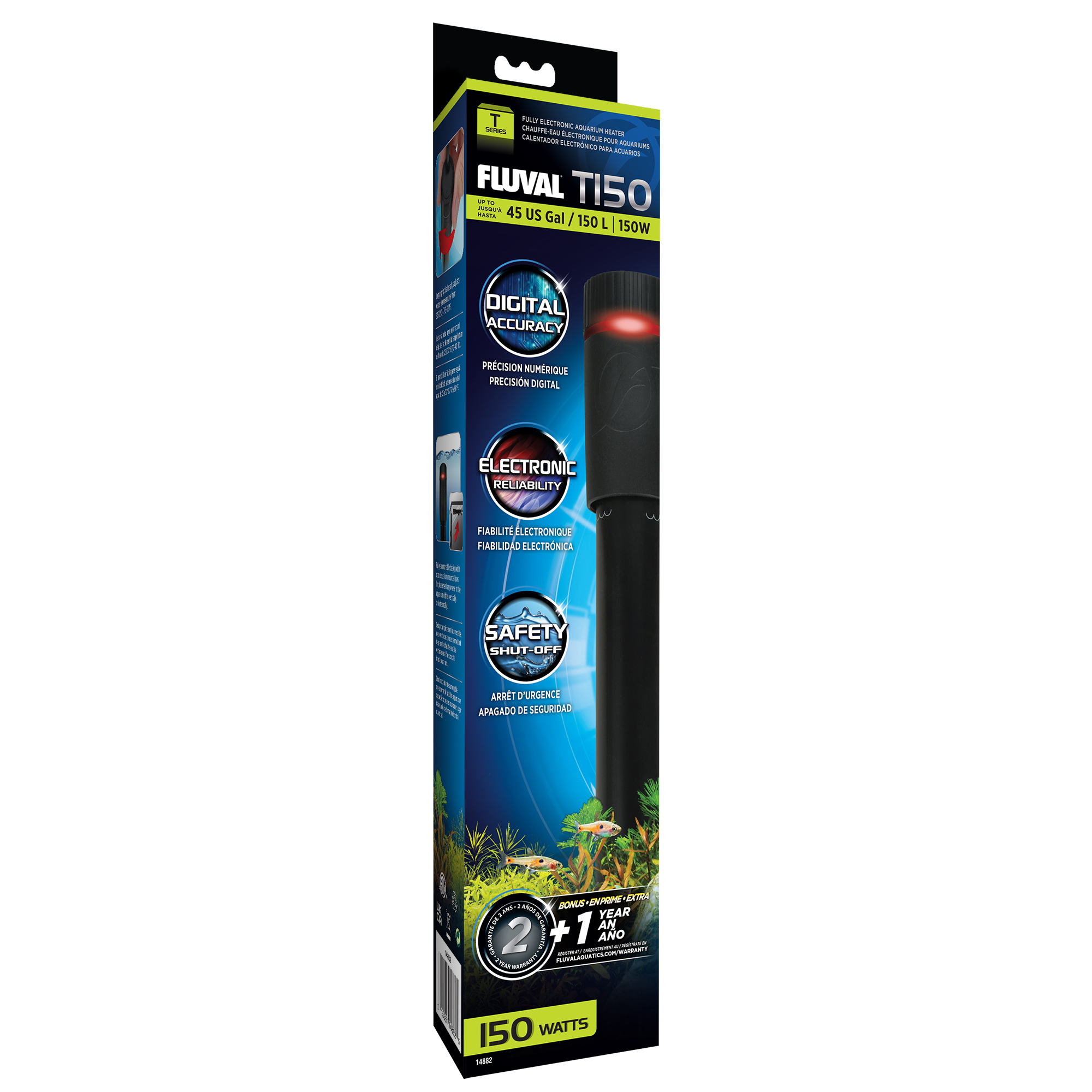 Chauffe-eau sub. Fluval T150 - 150w