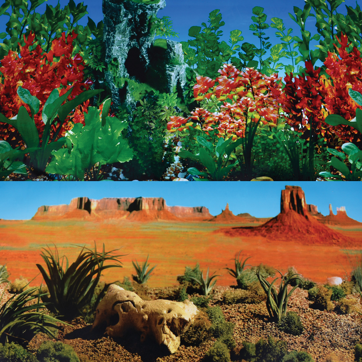 Underwater Treasures Red Butterfly/Desert Reversible Background 24